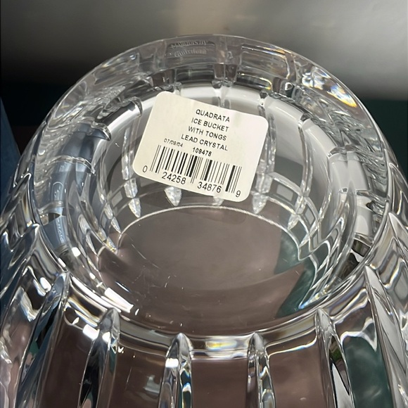 Marquis Waterford Crystal Quadrata Ice Bucket with Metal Tongs in Original Box - Picture 6 of 10